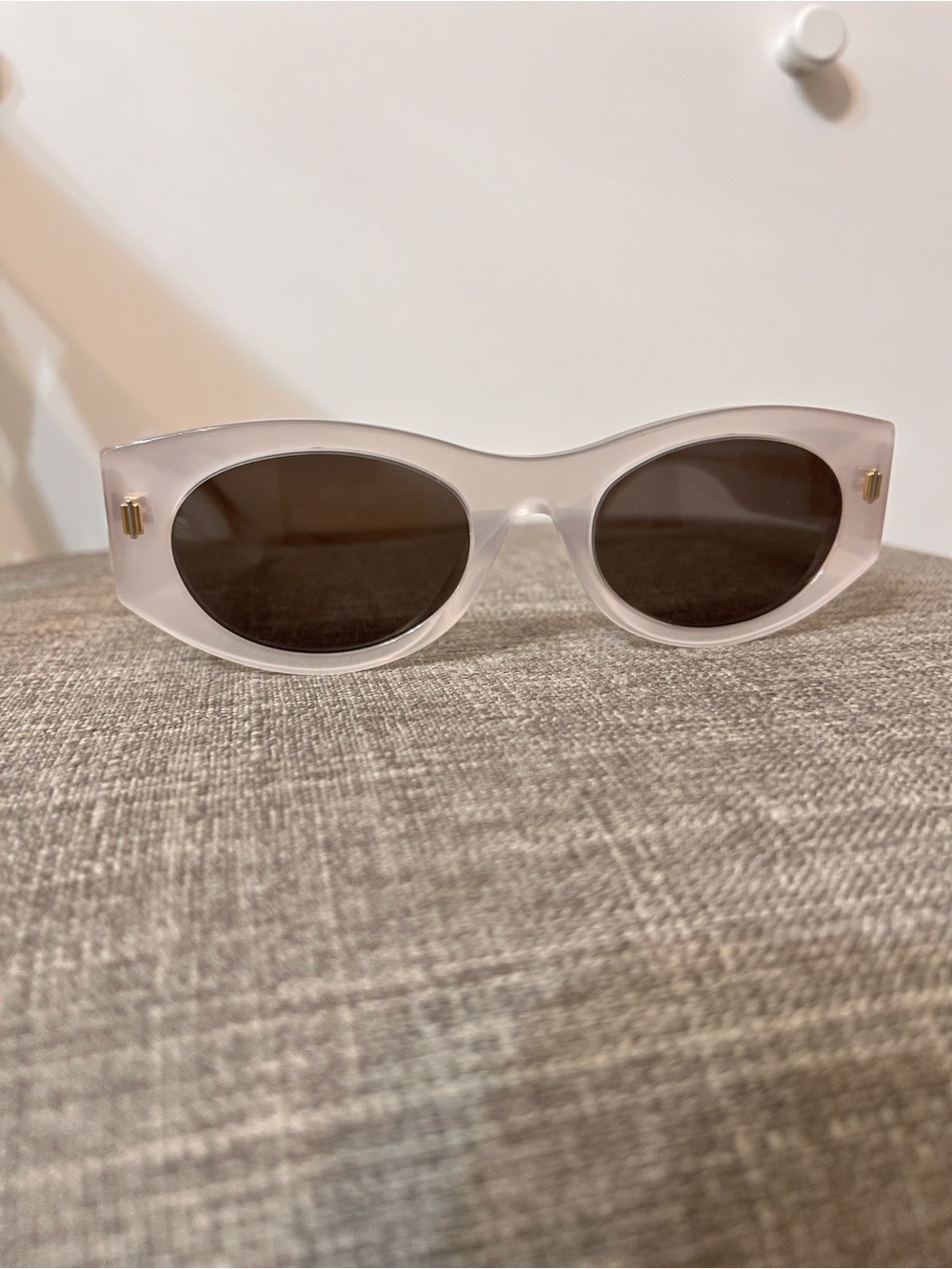 Fendi Clear Frame Oval Sunglasses with Brown Lenses - Women